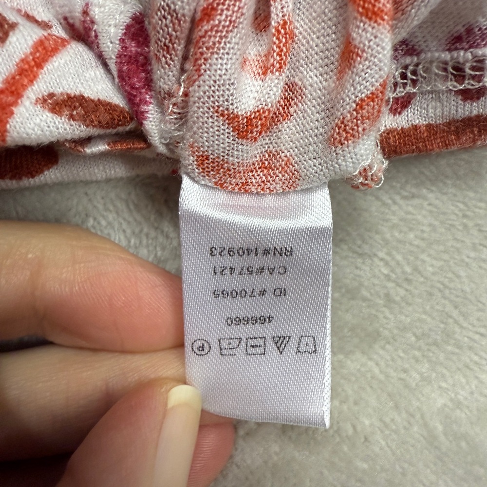 EUC LOFT Linen Size XS Multicolor Circular Pattern Top - Picture 4 of 12
